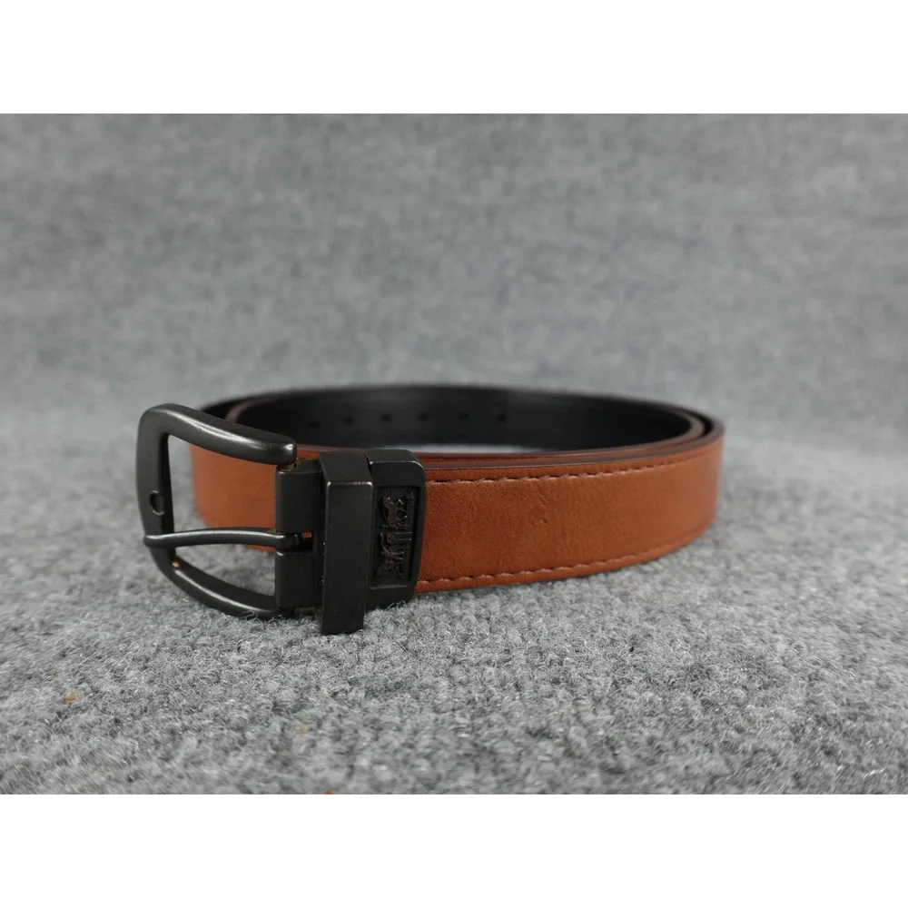 Reversible‎ Belt Classic Buckle Brown Black Leather Mens XL 42-44